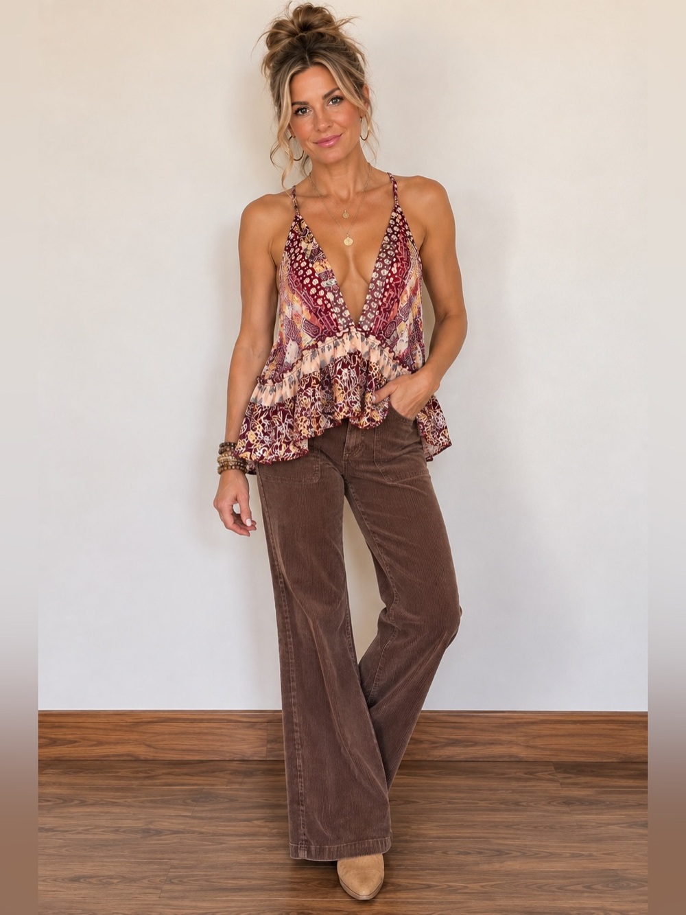 Free People Brighter Than Sunshine Printed Tank XL Strawberry Fields NWT